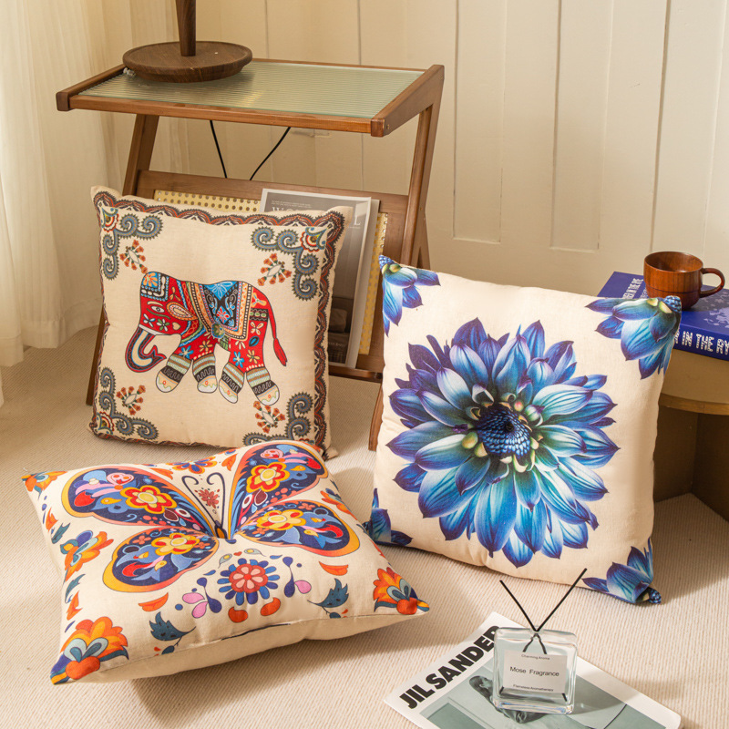 Thickened Square Cotton and Linen Futon Cushion for Balcony, Japanese-Style Tatami Floor Mat, Bay Window Home Floor Mat, Large Size