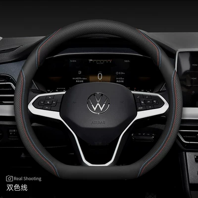 Id3 Tayron Cc T-Roc Magotan – Steering wheel cover - universal-fit-d-type-two-tone-stitching-default