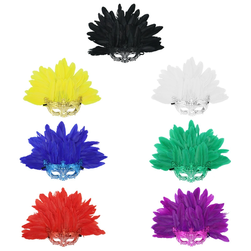 Эксклюзивная маска-футляр для Feather Electroplated Half-Face Beauty Halloween Fox Venetian masquerade mask