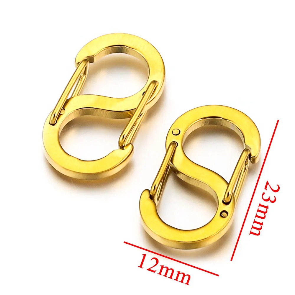 Acero inoxidable hebilla de 8 palabras collar de pulsera en forma de S hebilla de conexión equipaje hebilla de suspensión rápida accesorios de ajuste de vacío hebilla