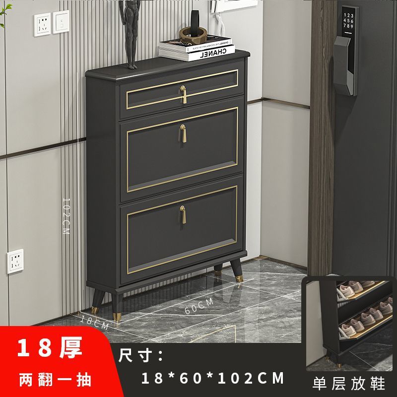 Nuevo modelo 2026, zapatero ultrafino de estilo lujoso y popular con tapa abatible para la entrada del hogar, tendencia en TikTok.