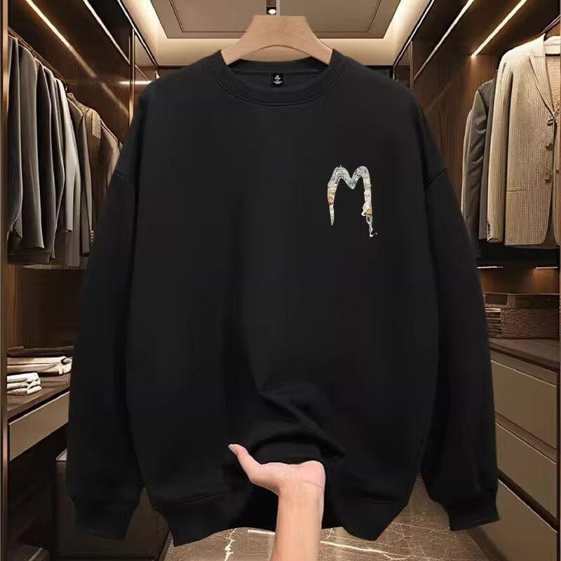 Europäische Luxus Neue Trendy Marke Frühling Herbst Gott Des Glücks Bedrucktes Sweatshirt Coole Und Einfache Herrenmode Rundhals_voghion.com