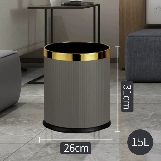 Anillo de oro-15L doble raya italiana gris