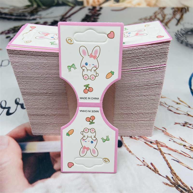 发绳卡片吊卡一卷200张吊牌卡牌标签头绳发饰卡纸卡片厂家直发