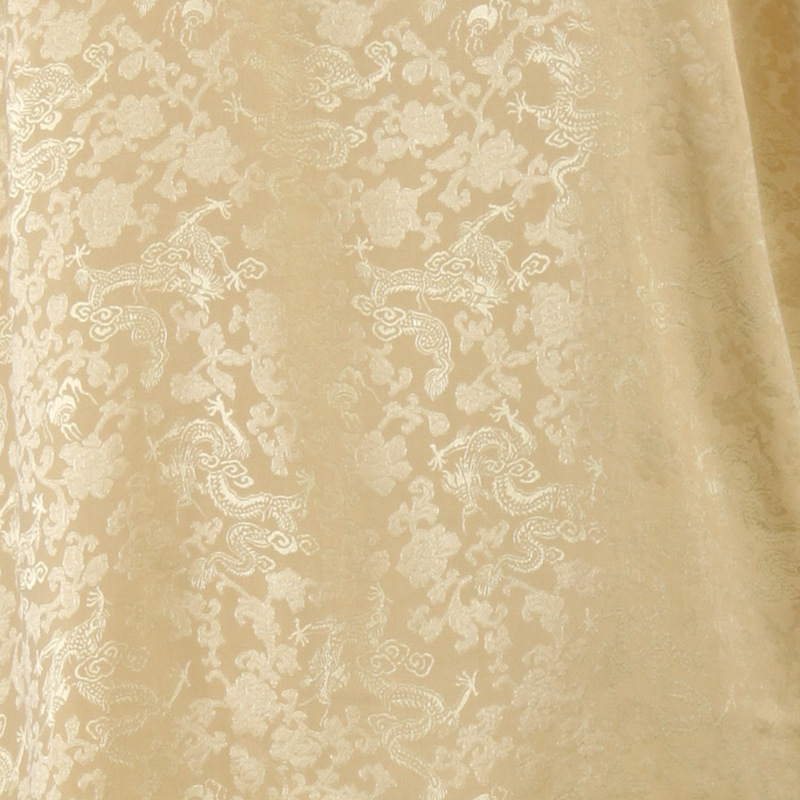 真絲交織廠家直銷面料白滿地龍留香縐 唐裝製衣用料4124