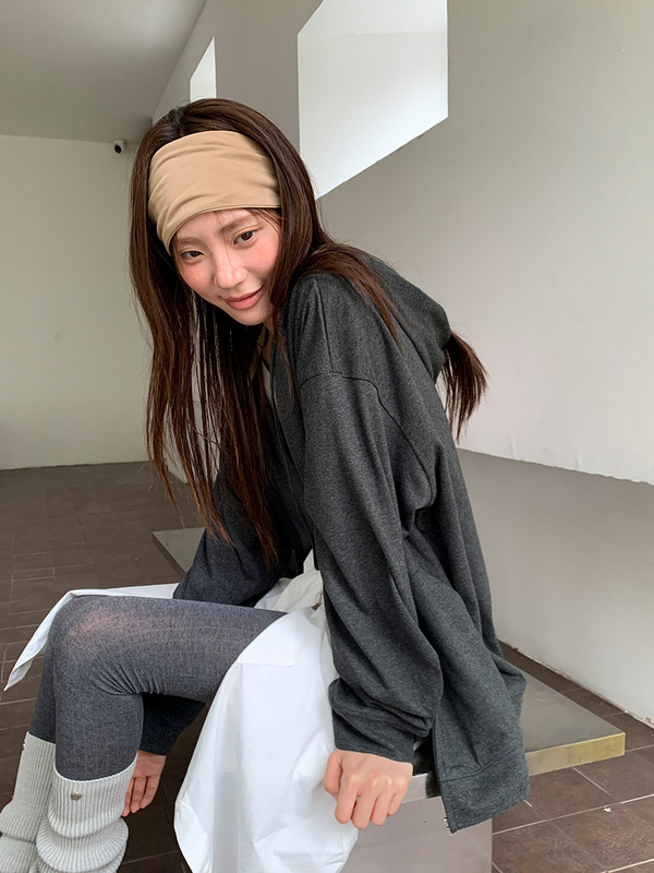 广州十三行2025秋韩系舒适休闲口袋设计连帽拉链开衫卫衣女02890|undefined