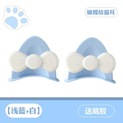 Ears Cat Ears Electric — Motosiklet dəbilqələri - cat-ear-bow-light-blue-white-comes-with-traceless-glue