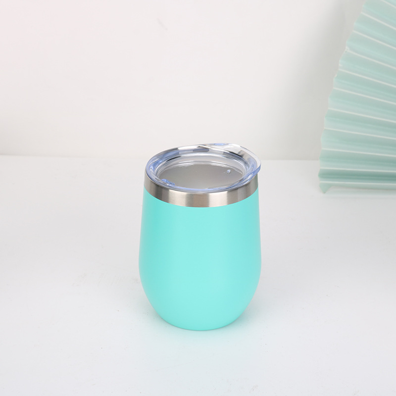 Transfronterizo dedicado 12oz taza de cáscara de huevo doble capa de acero inoxidable taza de regalo creativo en forma de U taza de vacío del coche logotipo impreso