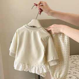婴儿衣服女宝宝春装卫衣卫裤套装萌洋气一岁春秋季两件套外出服