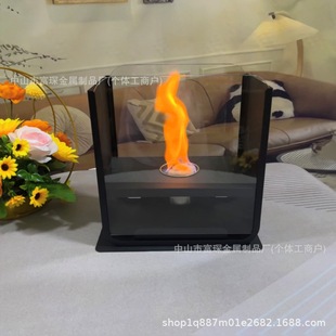 New large flame tabletop alcohol fireplace indoor large luxury heating stove family dinner atmosphere decoration stove