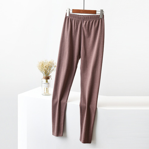 Two-Sided Fleece Warm Leggings for Women - Winter New Korean Style Fitted Slimming Solid Color Leggings for Inner Wear - Mini Nine-Foot Pencil Skirt