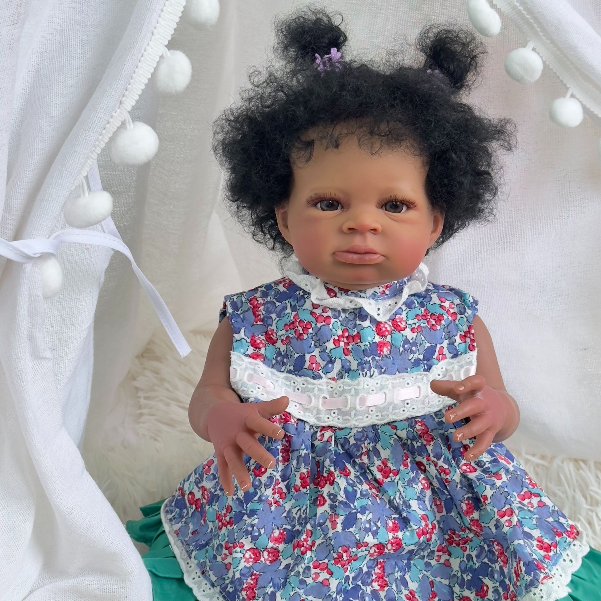 50cm muñeca de simulación muñeca de piel negra Lanny transfronteriza suministro de Venta caliente entrega de una sola pieza