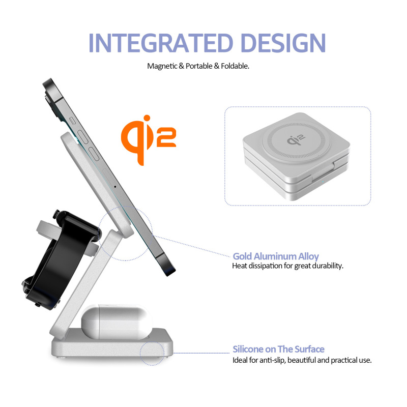 ソースファクトリーの新製品 QI2 Amazon ベストセラー折りたたみ式スリーインワン磁気ワイヤレス充電器 iw30Pro qi2|undefined