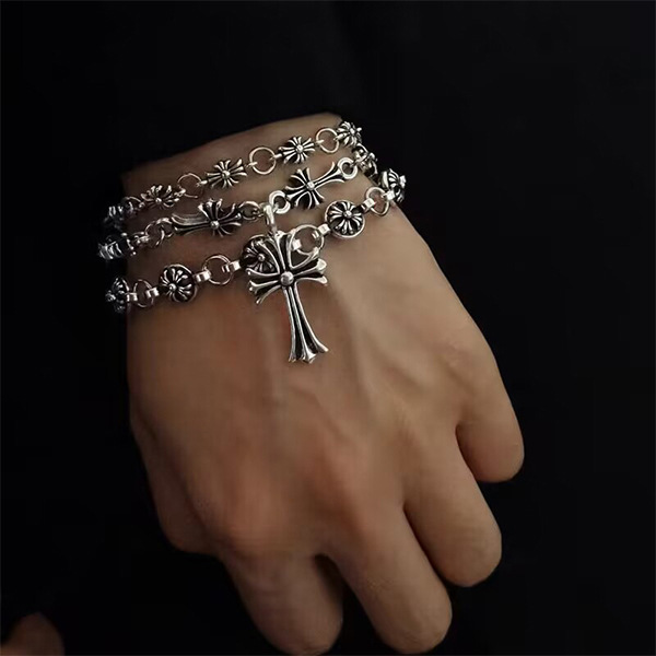 Quan Zhilong's American Cross Bracelet for Men and Women Trendy Crow Fashion Couples Retro High-grade Niche Bracelet