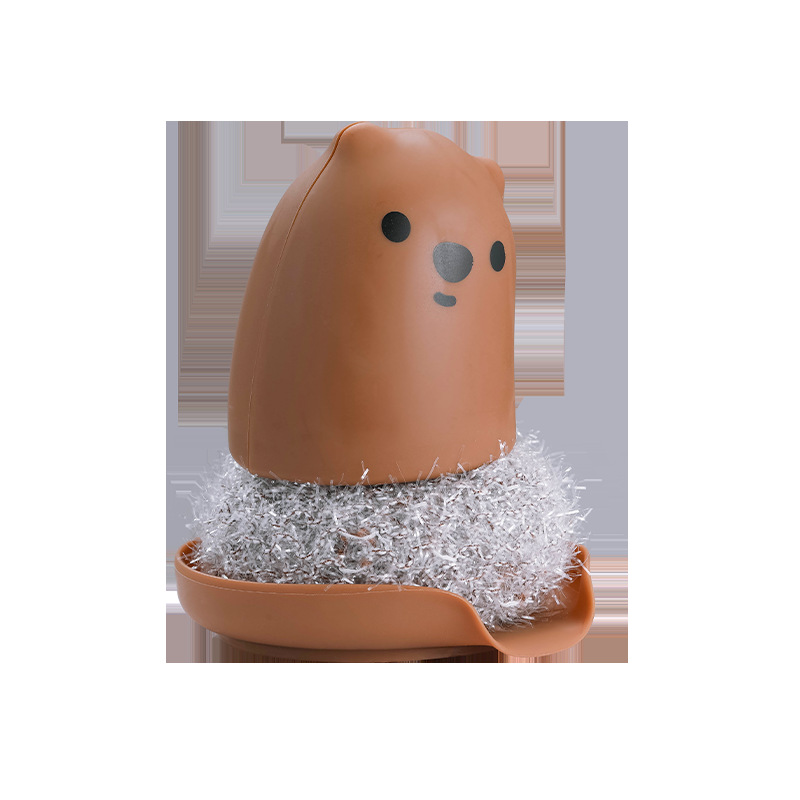 Acrílico de seda de mano reemplazable olla cepillo de lavado fregadero de la cocina lavabo olla tazón de limpieza de alambre de acero bola cepillo al por mayor