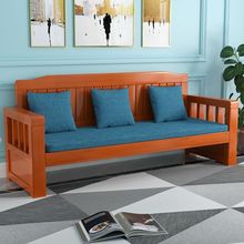 中式實木沙發全實木加厚粗腿組合客廳簡約現代單多人小戶型長椅