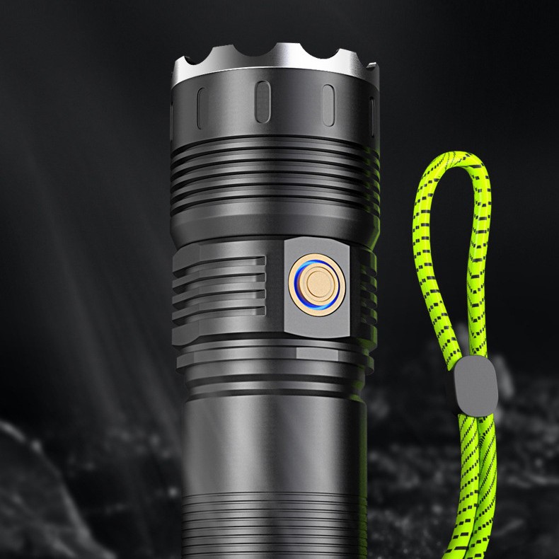 Transfronterizo nuevo super ligero de largo alcance linterna al aire libre patrulla foco largo tiro zoom linterna láser blanco
