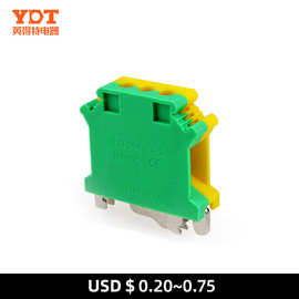 USLKG-2.5N/3N/5N/6N/10N接线端子UK黄绿双色电压导轨接地端子排