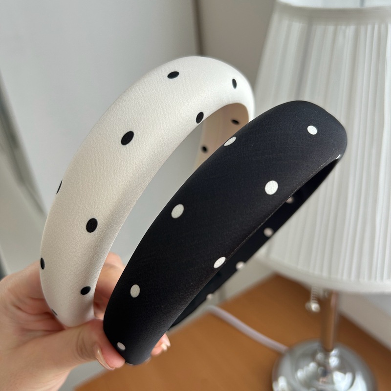 satin Material Vintage Style Simple Style Women's Polka Dots Satin Hair Band
