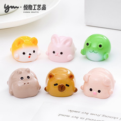 可爱胖嘟嘟水豚小猪球球公仔萌粒 diy装饰品挂配件车载桌面小摆件