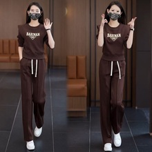 加绒加厚运动套装女秋冬2025新款时尚洋气休闲圆领时尚名嫒两件套