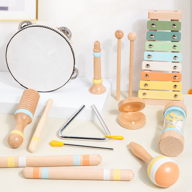Tambor infantil Música de iluminación tambor de mano campana acertijo instrumento de percusión espectáculo de jardín de infantes acompañamiento de baile