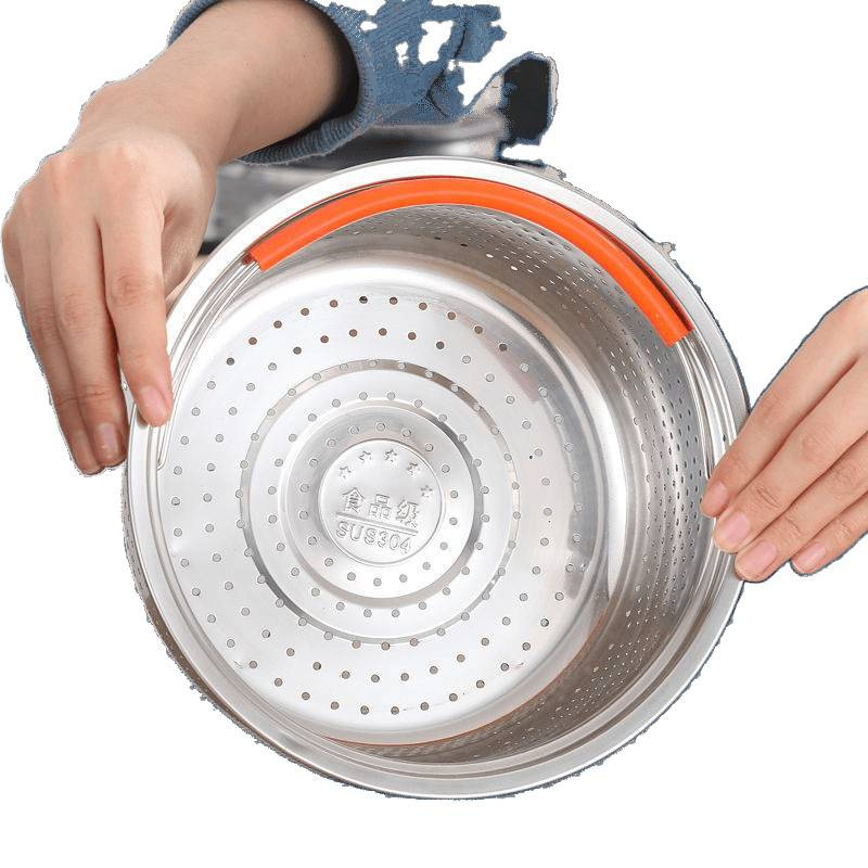 304 ステンレス鋼の厚みのある蒸し器蒸しバスケット炊飯器ユニバーサルライナー蒸し炊飯器米スープ分離蒸し籠|undefined