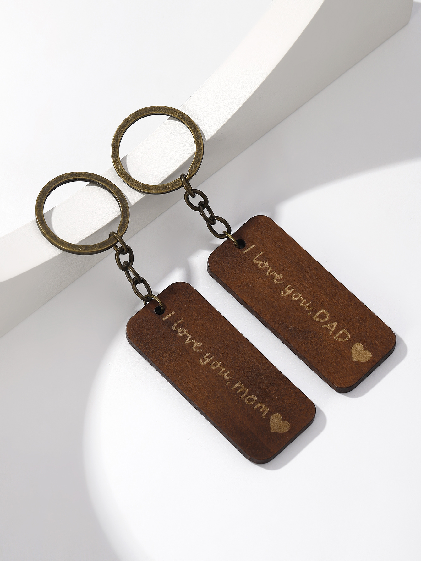 Simple Style Geometric Letter Wood Mother'S Day Father'S Day Unisex Keychain display picture 25