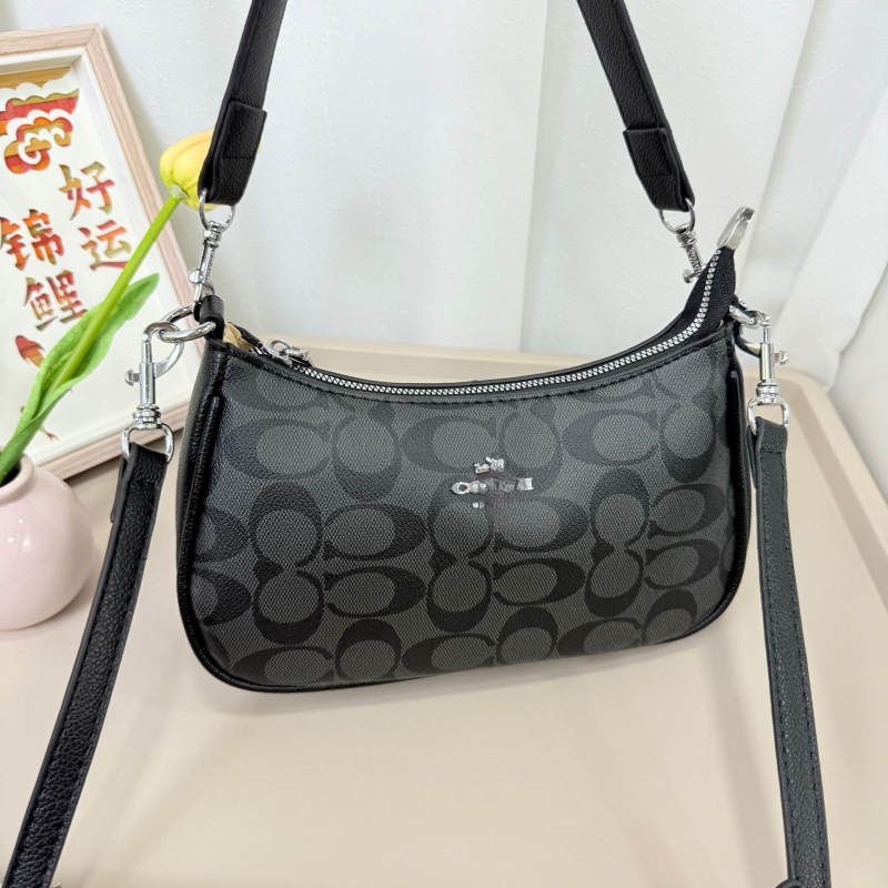 跨境欧美bags2025新款C家腋下包女欧美复古印花斜挎单肩包麻将包|undefined