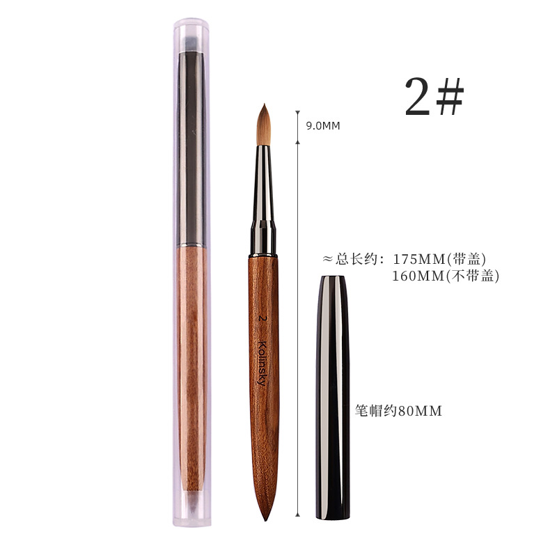 Pincel de Uñas de Pelo de Visón de Calidad Amazon, para Decoración de Uñas, Cristal, Sándalo, Kolinsky, Extensión de Uñas, Tallado de Uñas