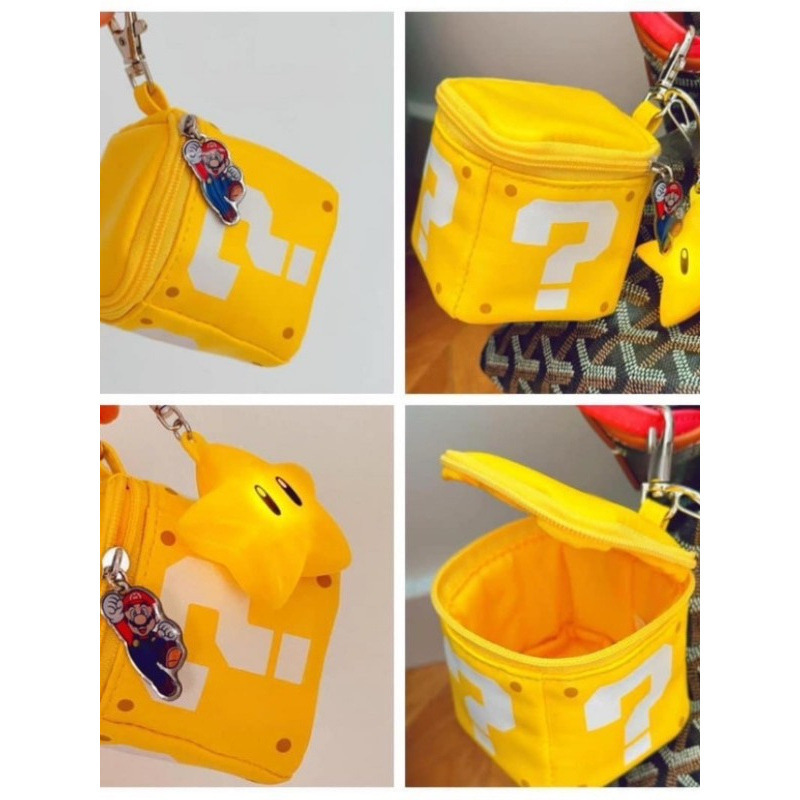 Spot japonés Super Mario interrogación colgante lápiz labial bolsa de almacenamiento de artículos diversos interrogación mini bolsa pequeña cosa linda