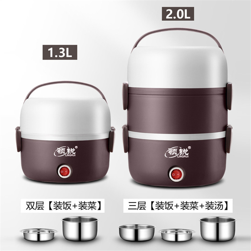 Electric Lunch Box, Steaming, Heating and Insulated Lunch Box, Hot Rice Artifact, Office Worker Rice Steamer, Multi-Functional Plug-In Stainless Steel