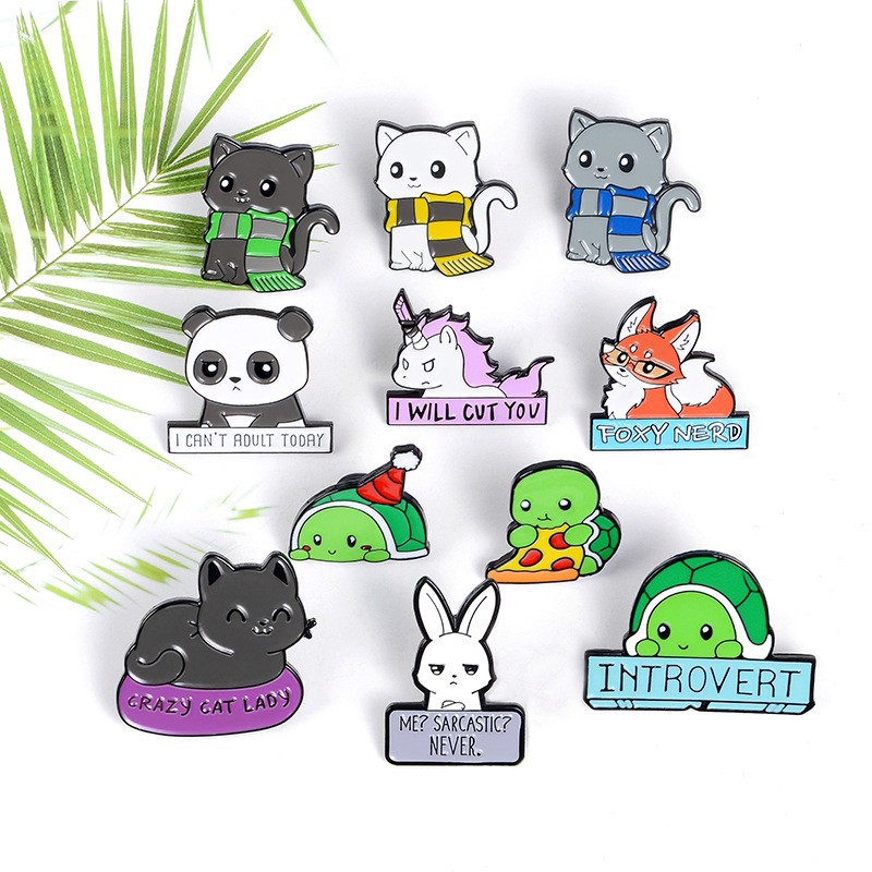 10g Weight Brooches Classification Daily Occasion Alloy Material Animal Pattern Unisex Gender Stoving Varnish, Metal Design Cartoon Style Style White, Green Color Cartoon Style Pin Animal Alloy Stoving Varnish Metal Unisex Brooches 5