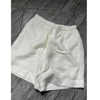 CHAO级推荐！自然老钱风！白色亚麻裤女夏日穿搭显高透气凉爽短裤