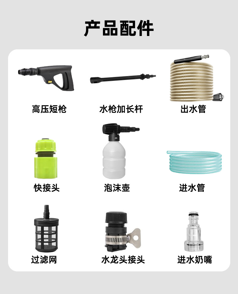 220V High-Pressure Car Washer Portable Power Washer Water Pump