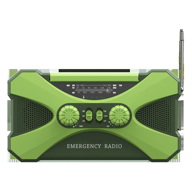 Equipo de emergencia de prevención de desastres multipropósito, linterna de manivela, radio de preparación para el combate, carga de teléfono móvil solar 10000