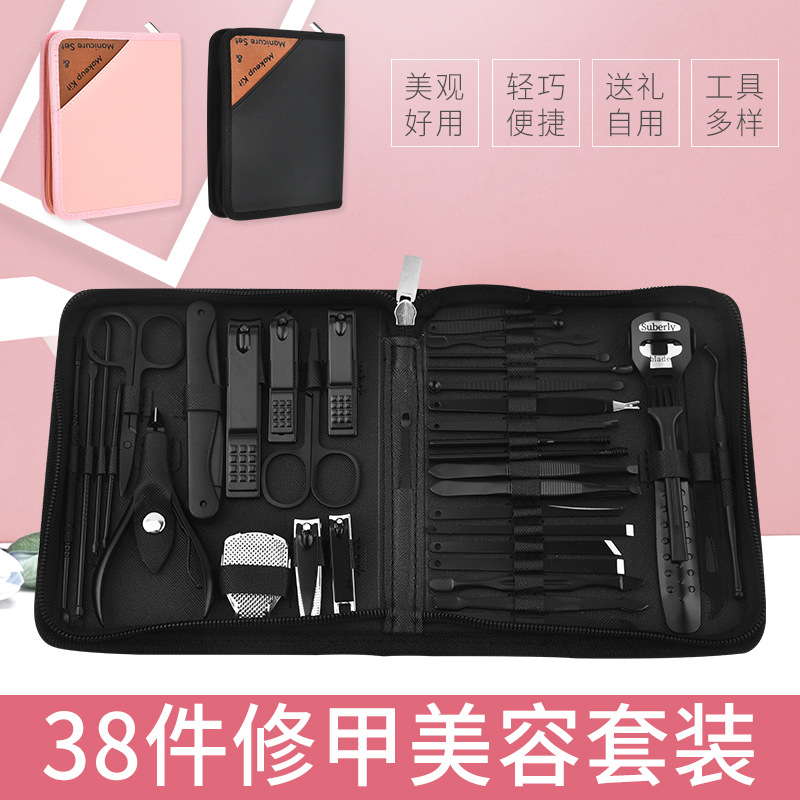black set for nails for manicure