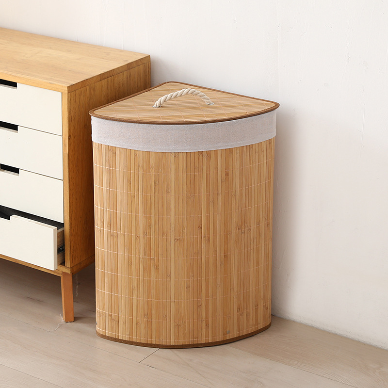 Cesta de la ropa al por mayor venta caliente caja de almacenamiento de bambú de algodón y lino de almacenamiento cesta de la ropa hogar Cubo de almacenamiento de juguetes para niños