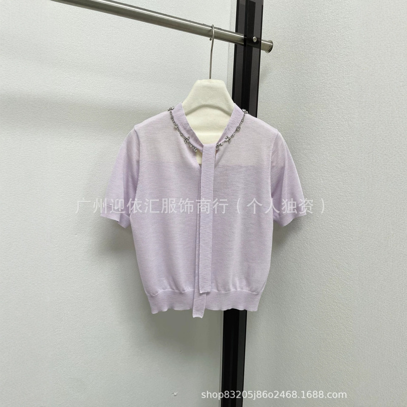 Shenzhen Nanyou Goods V~High~End Version 26 Early Spring New Style Garden World Embroidered Knitted Printed Short Sleeve Shenzhen Nanyou Goods V~High~End Version 26 Early Spring New Style Garden World Embroidered Knitted Printed Short Sleeve