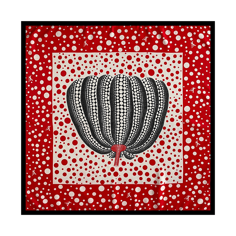 Leichter, luxuriöser quadratischer Schal aus Twill mit gepunktetem Kürbismuster – vielseitig, dünn, schlicht und elegant für Damen, neu für Frühling und Sommer_voghion.com