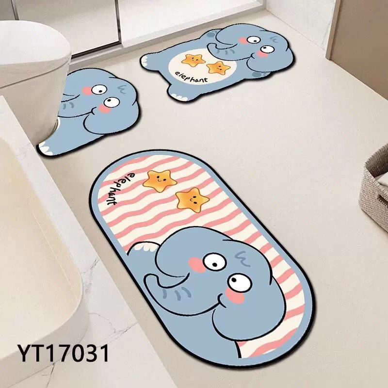 inodoro en forma de U esterilla de baño absorción de agua esterilla de suelo inodoro doméstico barro de diatomeas tres piezas conjunto de secado rápido resistente a la suciedad esterilla de pies sin lavado
