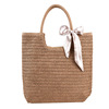 Woven straw trend one-shoulder bag with bow, 2023 sample