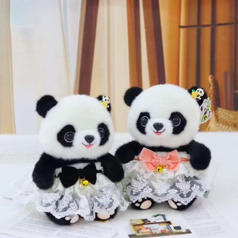 可爱熊猫公仔花花毛绒玩具大熊猫玩偶布娃娃儿童生日成都礼物|undefined