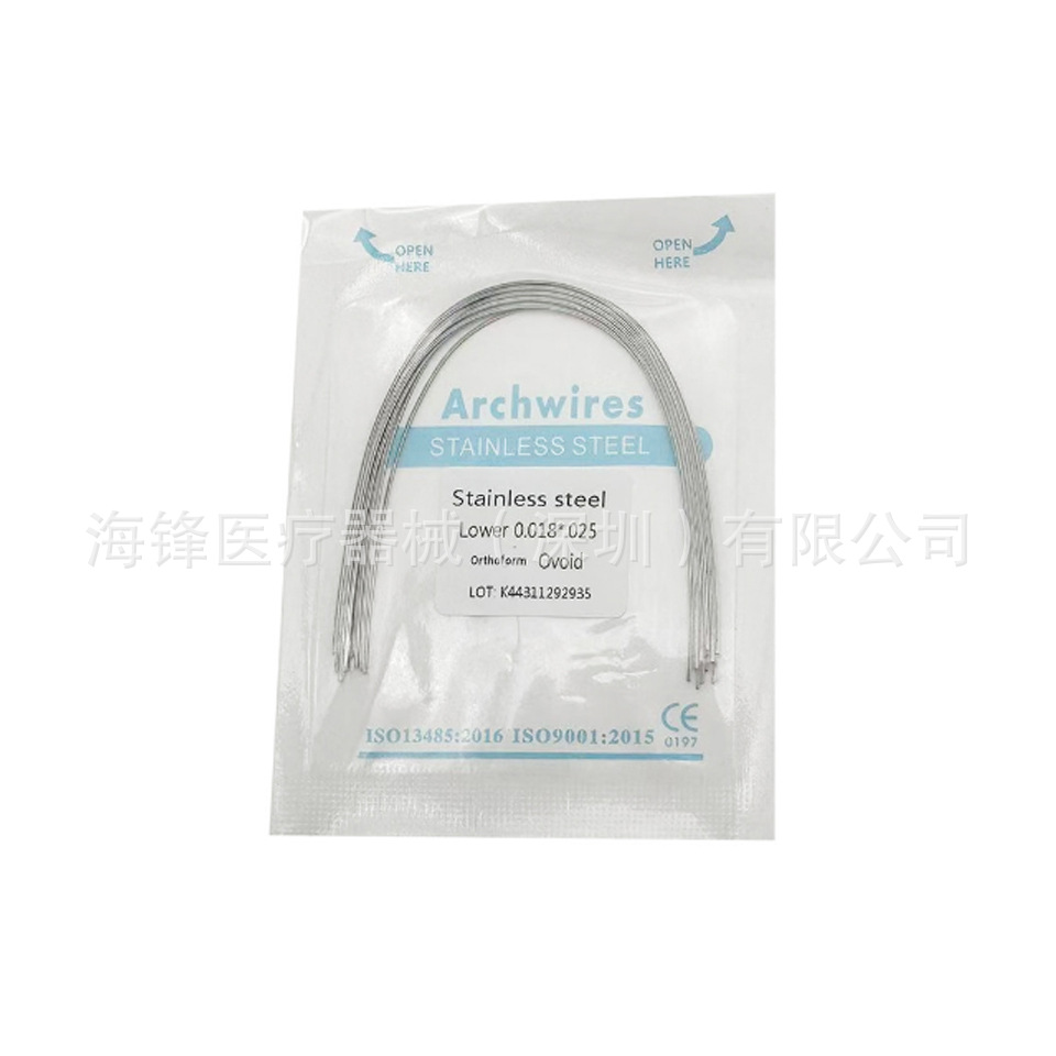Ortodoncia dental Alambre de arco de acero inoxidable Alambre redondo súper elástico Alambre cuadrado Alambre preformado Alambre de ortodoncia Ovalos 10 paquetes