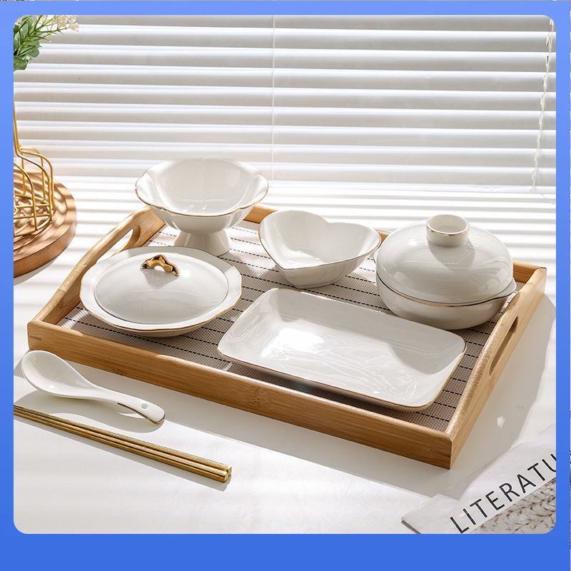 DX7L月子食器セット陶磁器一人食産妊婦家庭用蓋付き食器皿座月会|undefined