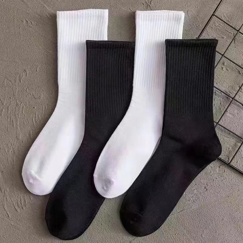 Women's Socks Socks autumn and winter sports Joker solid color cotton socks new black and white factory spot wholesale Women's Socks Socks autumn and winter sports Joker solid color cotton socks new black and white factory spot wholesale