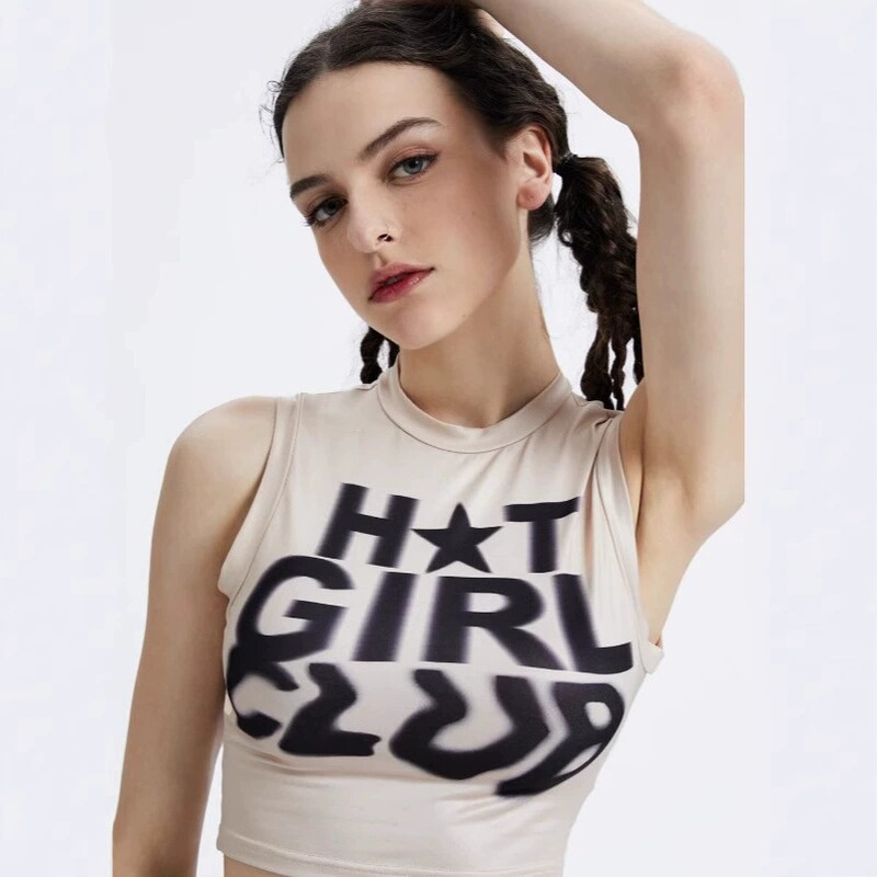 European and American Street Hot Girl Y2K Slim Halter Vest Star Icon Women's Top Summer 2025 Cross-Border