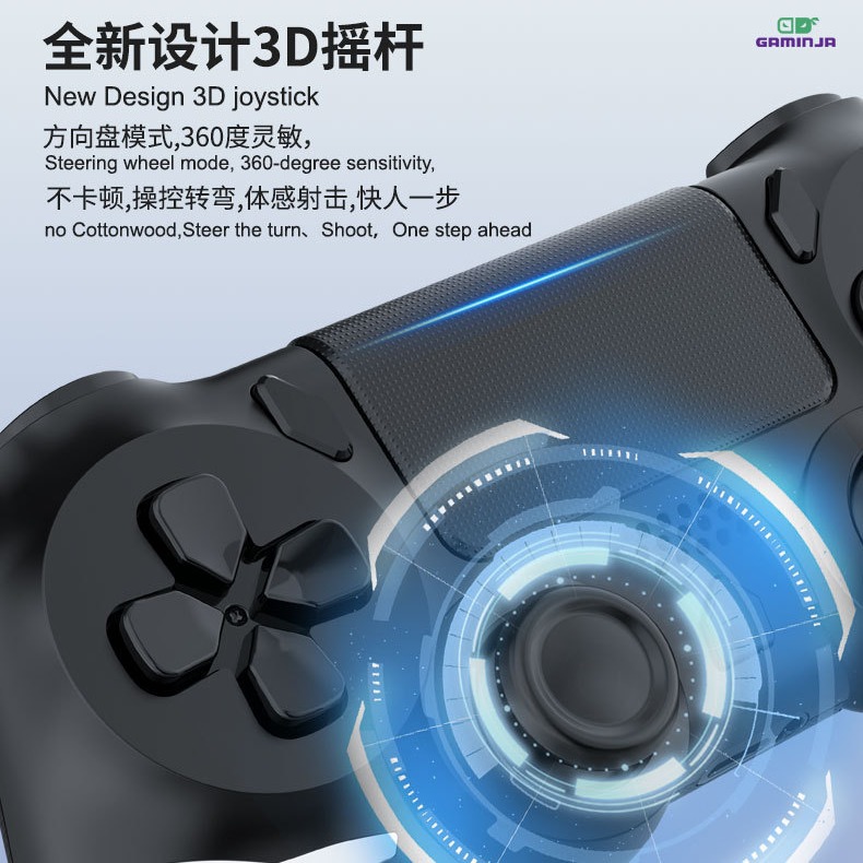 Manual de juegos PS4 doble vibración giroscopio de seis ejes sensación física PS4 Bluetooth inalámbrico manipulador computadora vapor