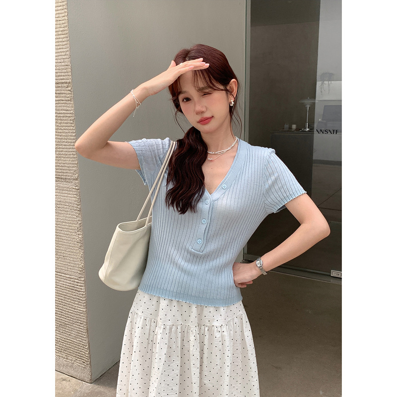 Yier Shirt Oxygen Texture Comfortable T-Shirt for Women, Regular Shoulder Short Sleeve Summer Korean Style Versatile Top Ye0154