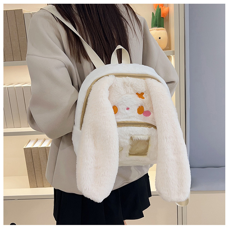 717g Weight Zipper Closure Type Double Shoulder Straps Strap Type Functional Backpack Bags Type Casual, Holiday Occasion Plush Material Women's Backpack Backpack Animal, Cartoon Pattern Spring, Autumn&Winter Season Women's Gender Cute Style Square Shape Animal Cartoon Casual Holiday Women's Backpack Functional Backpack 16